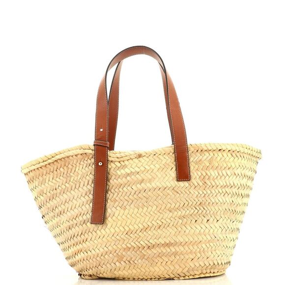 Loewe Basket Tote Raffia Medium Neutral - Picture 3 of 9